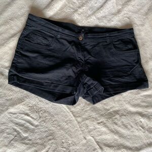 H&M black denim shorts
